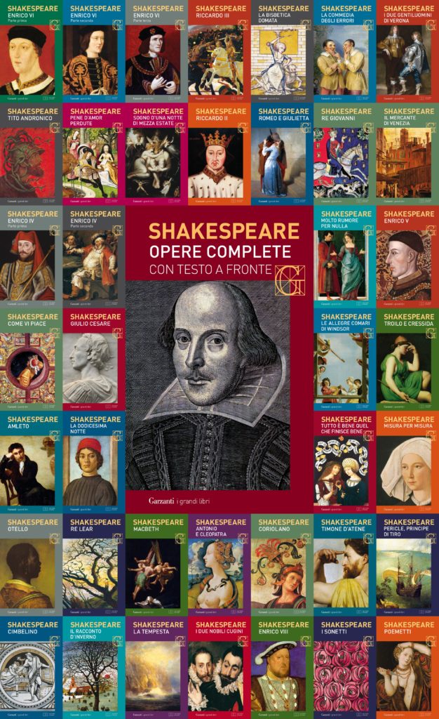 Le 41 copertine della collana di Shakespeare di Garzanti Grandi Libri
